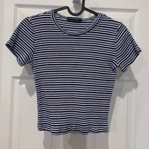 Brandy Striped cropped tee